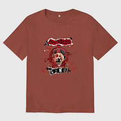 Футболка оверсайз мужская Анархия краской, цвет: кирпичный