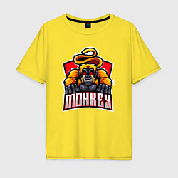 Футболка оверсайз мужская Monkey team, цвет: желтый