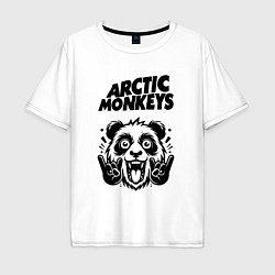 Футболка оверсайз мужская Arctic Monkeys - rock panda, цвет: белый