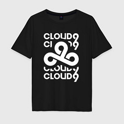 Футболка оверсайз мужская Cloud9 - in logo, цвет: черный