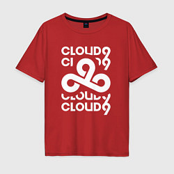 Футболка оверсайз мужская Cloud9 - in logo, цвет: красный