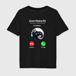 Мужская футболка оверсайз Енот pedro is calling