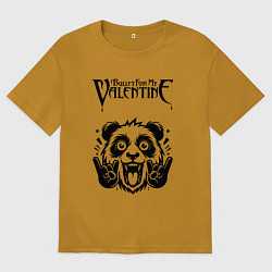 Футболка оверсайз мужская Bullet For My Valentine - rock panda, цвет: горчичный