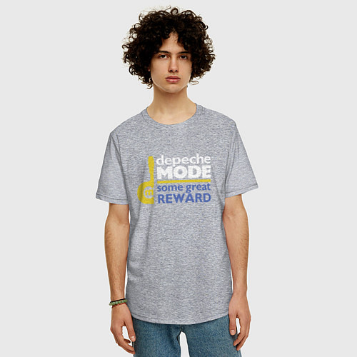 Мужская футболка оверсайз Deepche Mode - Some great reward / Меланж – фото 3