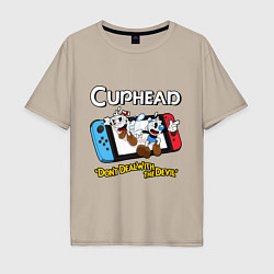 Футболка оверсайз мужская Switch cuphead, цвет: миндальный