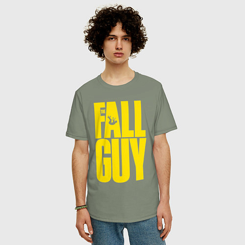 Мужская футболка оверсайз The fall guy logo / Авокадо – фото 3