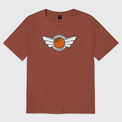 Футболка оверсайз мужская Турнир по баскетболу, цвет: кирпичный