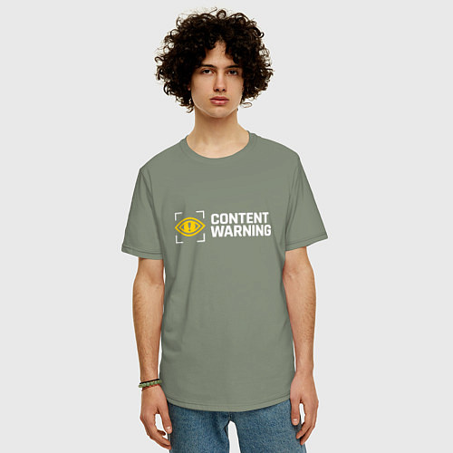 Мужская футболка оверсайз Content Warning / Авокадо – фото 3