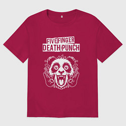 Футболка оверсайз мужская Five Finger Death Punch rock panda, цвет: маджента