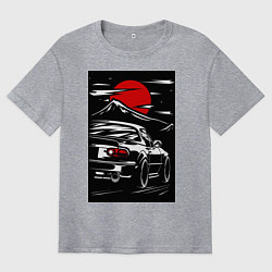 Футболка оверсайз мужская Мазда mx5 miata, цвет: меланж