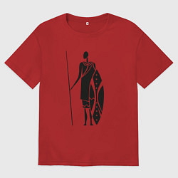 Футболка оверсайз мужская Африканец, цвет: красный