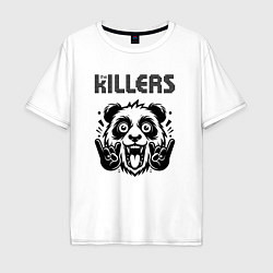 Футболка оверсайз мужская The Killers - rock panda, цвет: белый