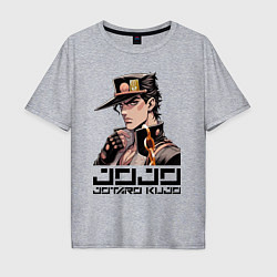 Футболка оверсайз мужская Jotaro Kujo - Jojo ai art, цвет: меланж