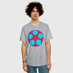 Футболка оверсайз мужская Круги в большом круге, цвет: меланж — фото 2