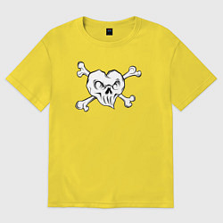 Футболка оверсайз мужская Heart skull, цвет: желтый