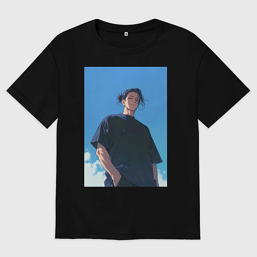 Мужская футболка оверсайз Сугуру Гэто / Черный – фото 1