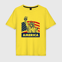 Футболка оверсайз мужская Free America, цвет: желтый