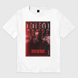 Футболка оверсайз мужская В маске - Twenty one pilots, цвет: белый