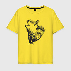 Футболка оверсайз мужская Свободный волк, цвет: желтый