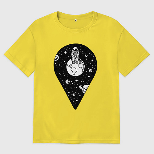 Мужская футболка оверсайз Точка космоса / Желтый – фото 1
