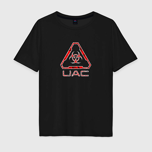 Мужская футболка оверсайз UAC красный повреждённый / Черный – фото 1