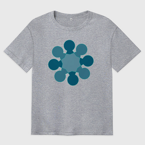 Мужская футболка оверсайз Фигура из кругов / Меланж – фото 1