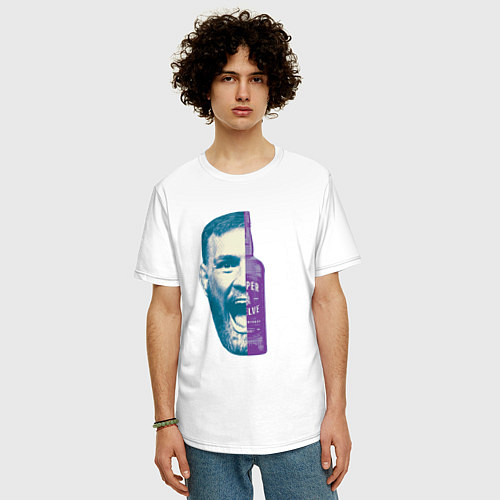 Мужская футболка оверсайз Конор и виски / Белый – фото 3