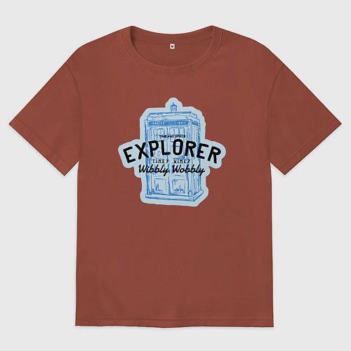 Мужская футболка оверсайз Исследователь времени и пространства / Кирпичный – фото 1