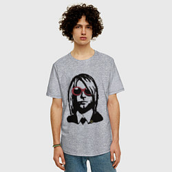 Футболка оверсайз мужская Kurt Cobain Nirvana portrait, цвет: меланж — фото 2