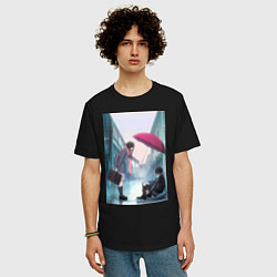 Футболка оверсайз мужская Хиёри Ики Ято, цвет: черный — фото 2