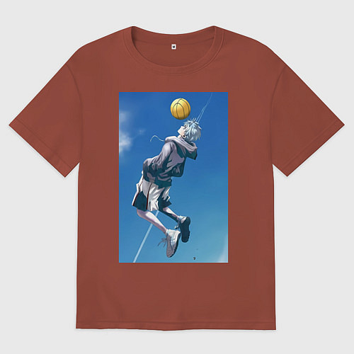 Мужская футболка оверсайз Баскетбол Тэцуя Куроко арт / Кирпичный – фото 1