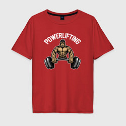 Футболка оверсайз мужская Powerlifting gym, цвет: красный