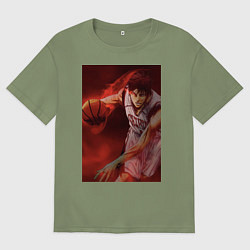 Футболка оверсайз мужская Баскетбол Тайга Кагами, цвет: авокадо