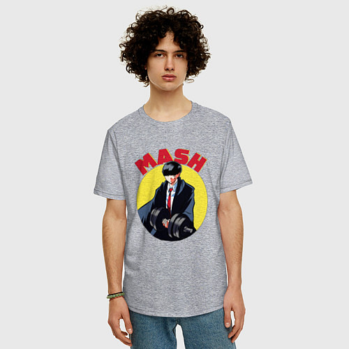 Мужская футболка оверсайз Мэш Бёрндэд / Меланж – фото 3