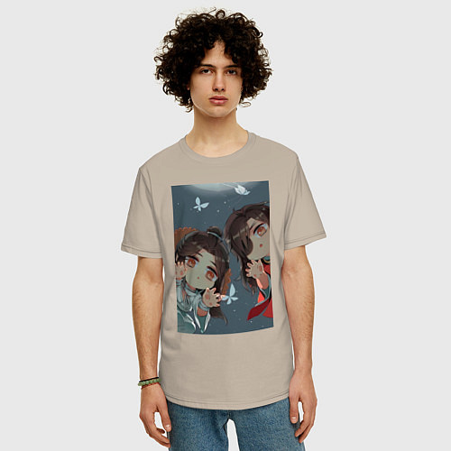 Мужская футболка оверсайз Лянь Се наследный принц / Миндальный – фото 3