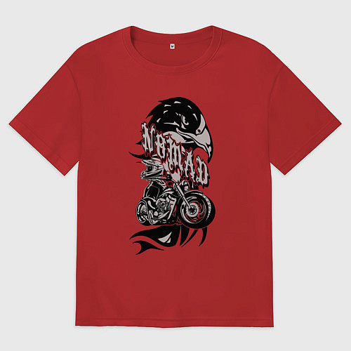 Мужская футболка оверсайз Кочевник / Красный – фото 1