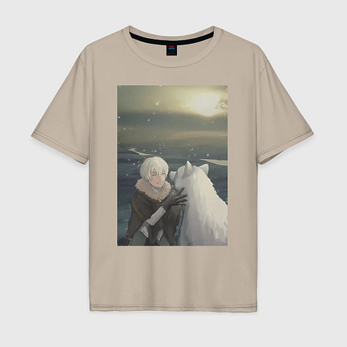 Мужская футболка оверсайз Для тебя Бессмертный Фуши / Миндальный – фото 1