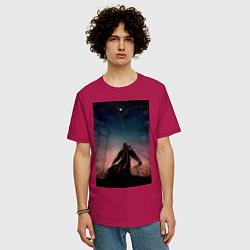 Футболка оверсайз мужская Усянь Вэй Старейшина Илина, цвет: маджента — фото 2