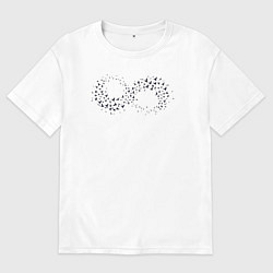 Футболка оверсайз мужская Бесконечность птиц, цвет: белый