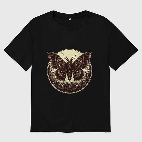 Мужская футболка оверсайз Жуткие монстры и бабочка / Черный – фото 1