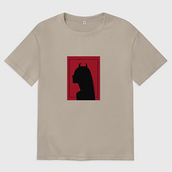 Футболка оверсайз мужская Хэллоуин женщина дьявол, цвет: миндальный