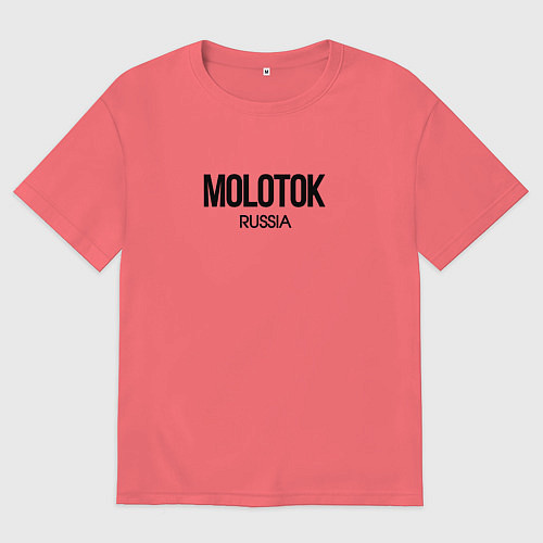 Мужская футболка оверсайз Молоток / Коралловый – фото 1