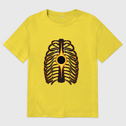Футболка оверсайз мужская Сердце черная дыра, цвет: желтый