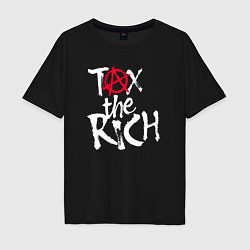 Футболка оверсайз мужская Tax the rich, цвет: черный