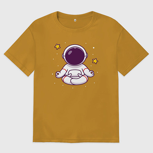 Мужская футболка оверсайз Космический релакс / Горчичный – фото 1
