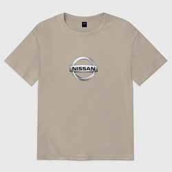 Футболка оверсайз мужская Nissan brend, цвет: миндальный