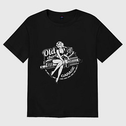 Футболка оверсайз мужская Old school garage, цвет: черный