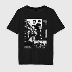 Футболка оверсайз мужская Stray kids Five Star, цвет: черный