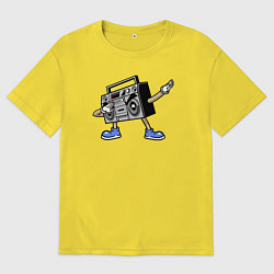 Футболка оверсайз мужская Hip-hop boombox, цвет: желтый