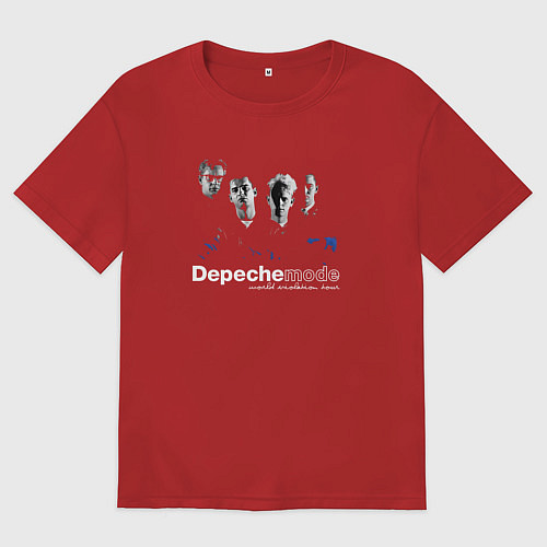 Мужская футболка оверсайз Depeche Mode - Silence mode / Красный – фото 1